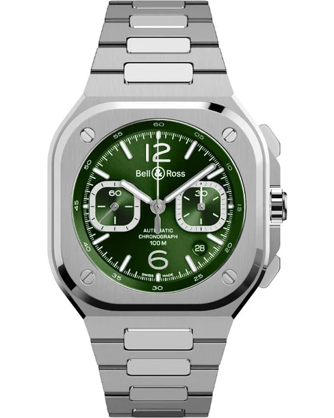 BR 05 Chrono Green Steel - Cortina Watch Singapore