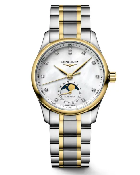The Longines Master Collection Moonphase (Silver and Gold) - Cortina Watch Singapore