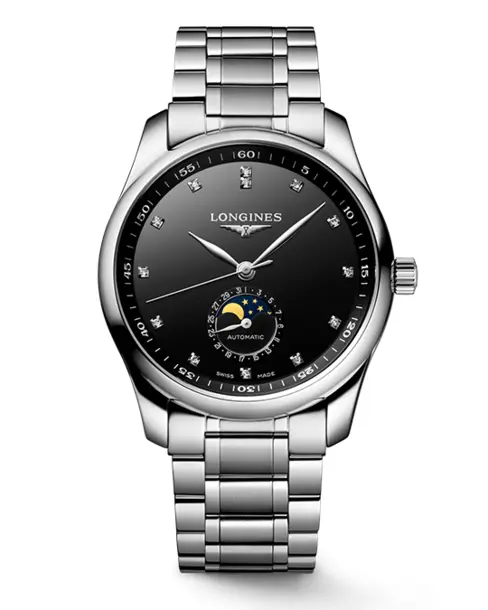 The Longines Master Collection Moonphase (Black Lacquered Ppolished) - Cortina Watch Singapore