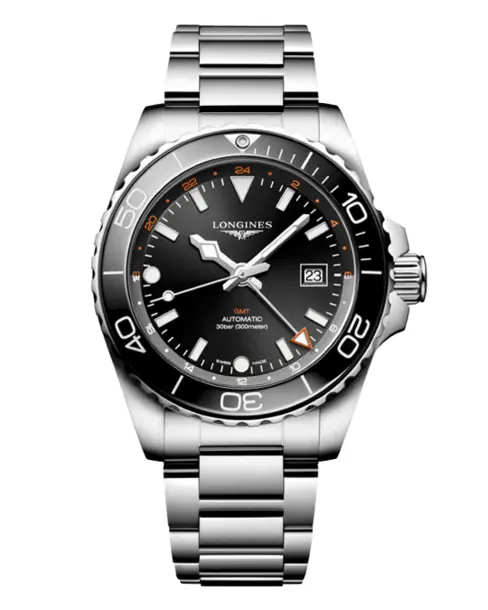 HydroConquest GMT (Sunray Black) 43mm - Cortina Watch Singapore