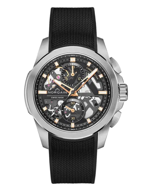 Independence Skeleton Chrono 42mm (Black Rubber) - Cortina Watch Singapore