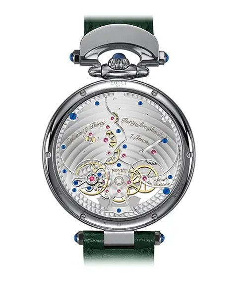 Orbis Mundis in Polished Titanium Green Guilloché - Cortina Watch Singapore