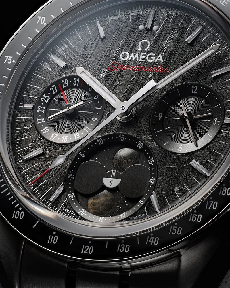OMEGA Launches the Speedmaster Moonphase Meteorite - Cortina Watch Singapore