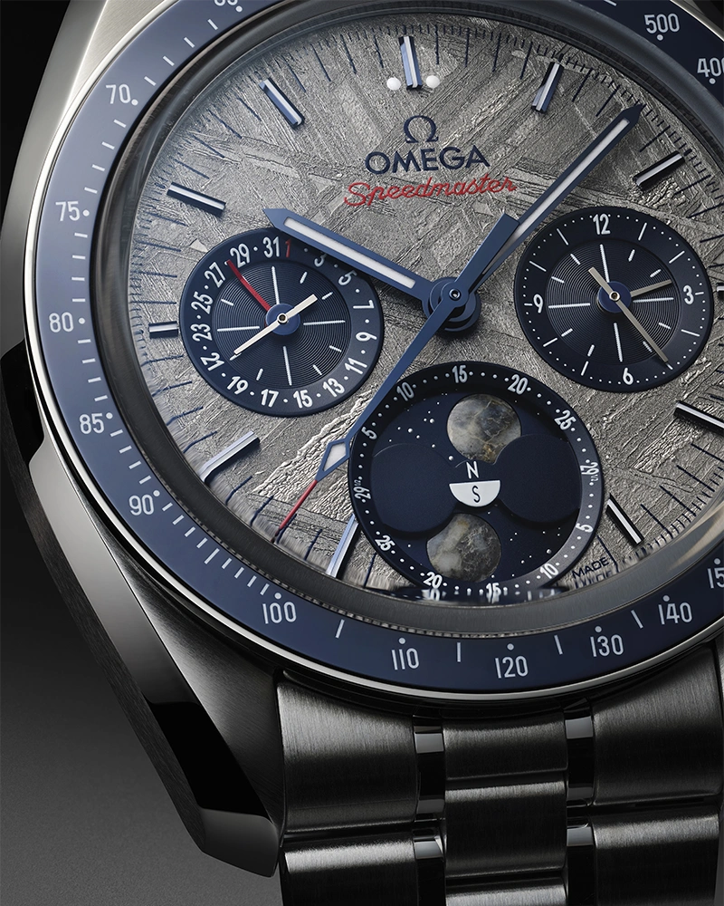 OMEGA Launches the Speedmaster Moonphase Meteorite - Cortina Watch Singapore