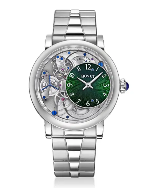 Récital 12 Emerald Green Guilloché - Cortina Watch Singapore