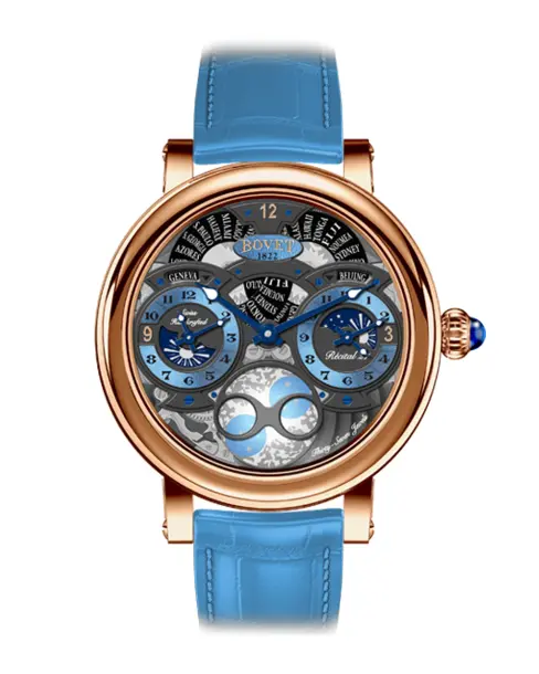 Récital 27 Light Blue Lacquered Lotus Guilloché - Cortina Watch Singapore