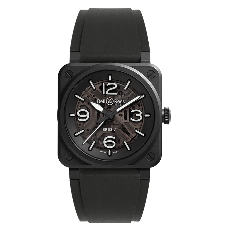 BR-03 Skeleton Black Ceramic - Cortina Watch Singapore