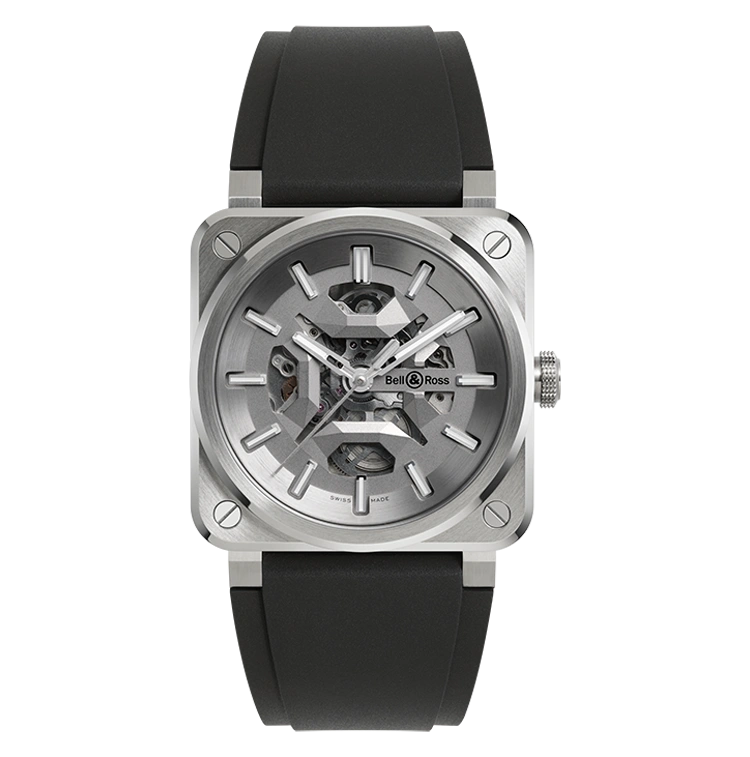 BR-03 Skeleton Grey Steel - Cortina Watch Singapore