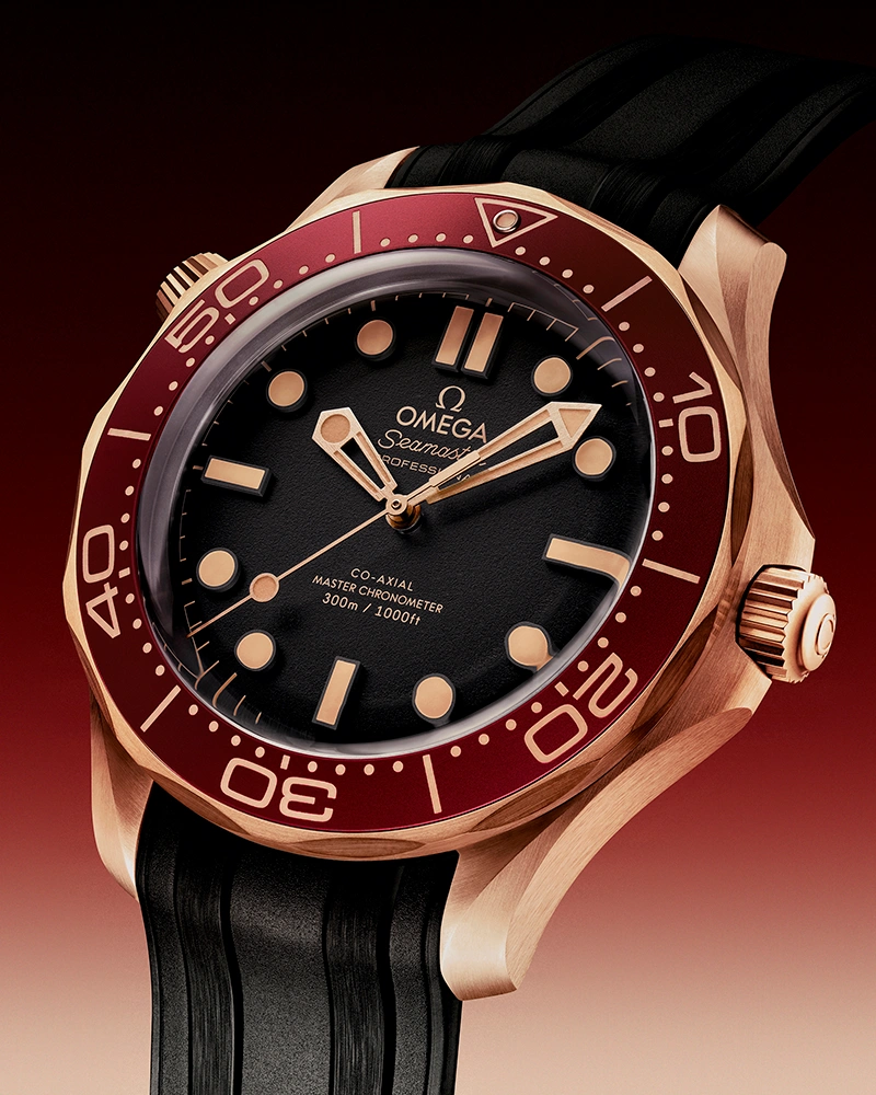 The OMEGA Seamaster Diver 300M In Bronze Gold and Burgundy - Cortina Watch Singapore