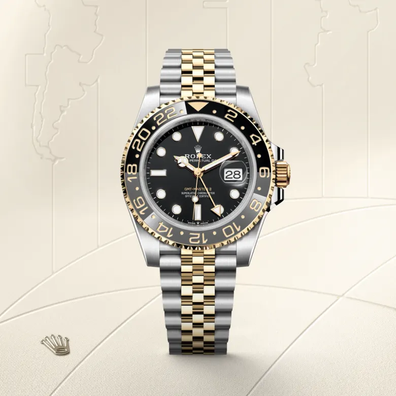 Rolex GMT-Master II in Yellow Rolesor - combination of Oystersteel and yellow gold, M126713GRNR-0001 - Cortina Watch Singapore