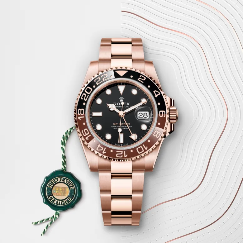 Rolex GMT-Master II in 18 ct Everose gold, M126715CHNR-0001 - Cortina Watch Singapore