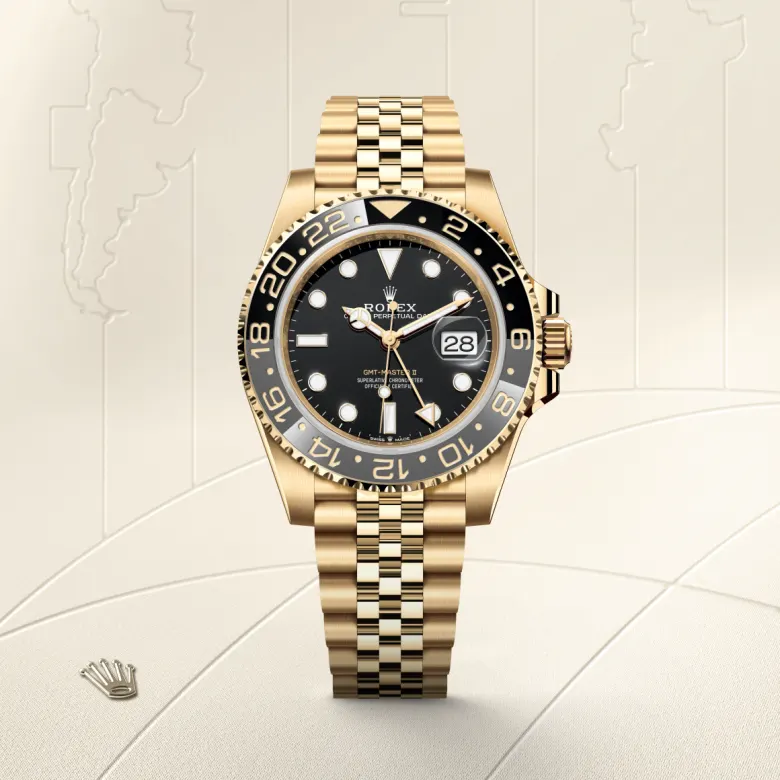 Rolex GMT-Master II in 18 ct yellow gold, M126718GRNR-0001 - Cortina Watch Singapore