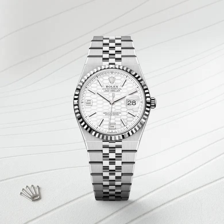 Rolex Land-Dweller in White Rolesor - combination of Oystersteel and white gold, M127234-0001 - Cortina Watch Singapore