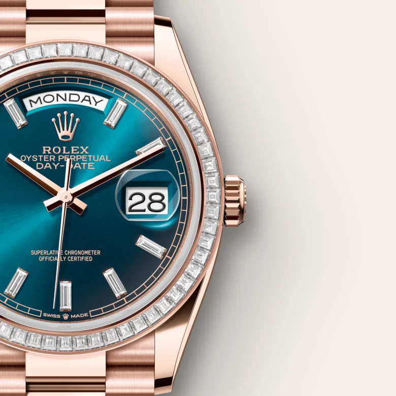 Rolex Day-Date in 18 ct Everose gold, M128395TBR-0032 - Cortina Watch Singapore