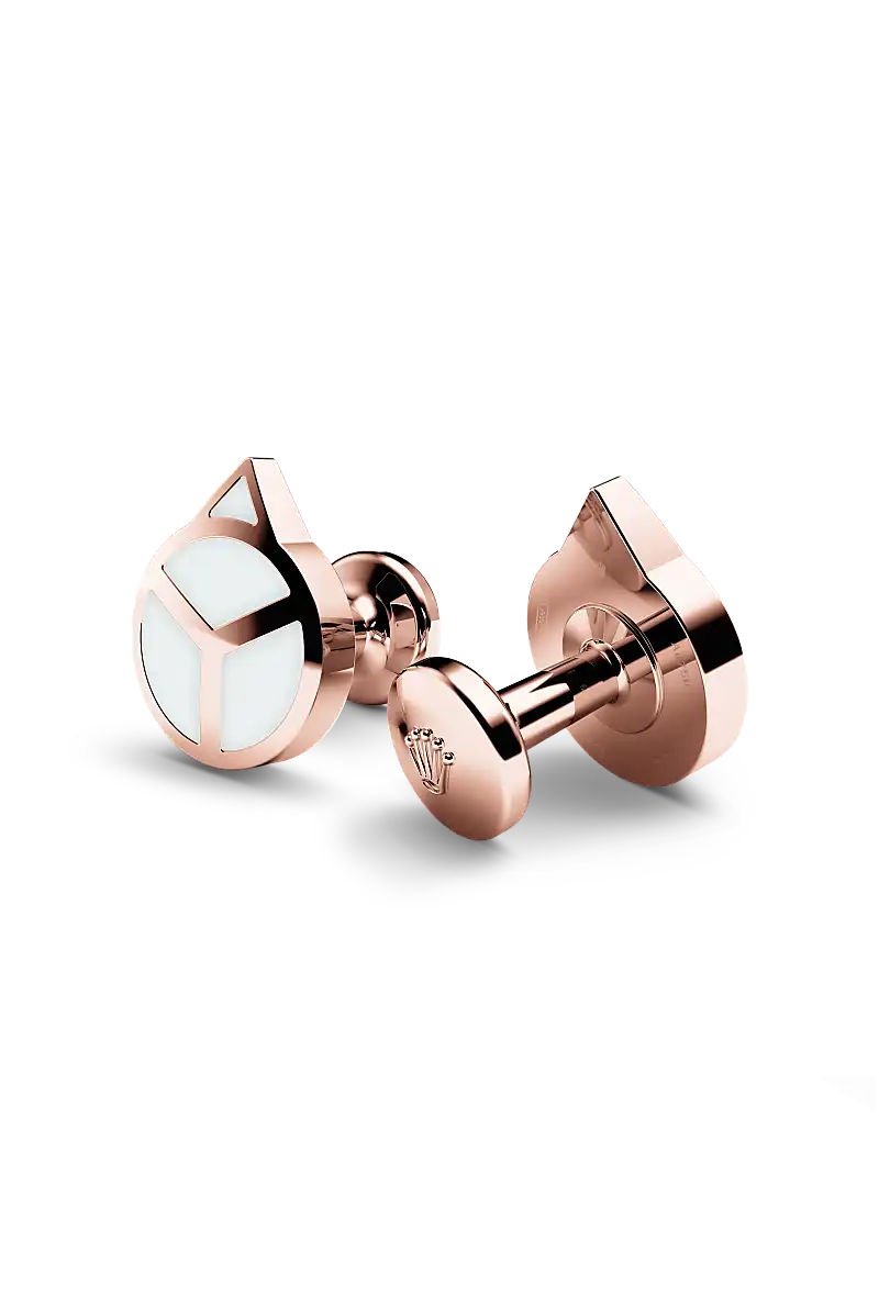 Rolex ‘Hand’ cufflinks in 18 ct Everose gold, A1025 at Cortina Watch Singapore