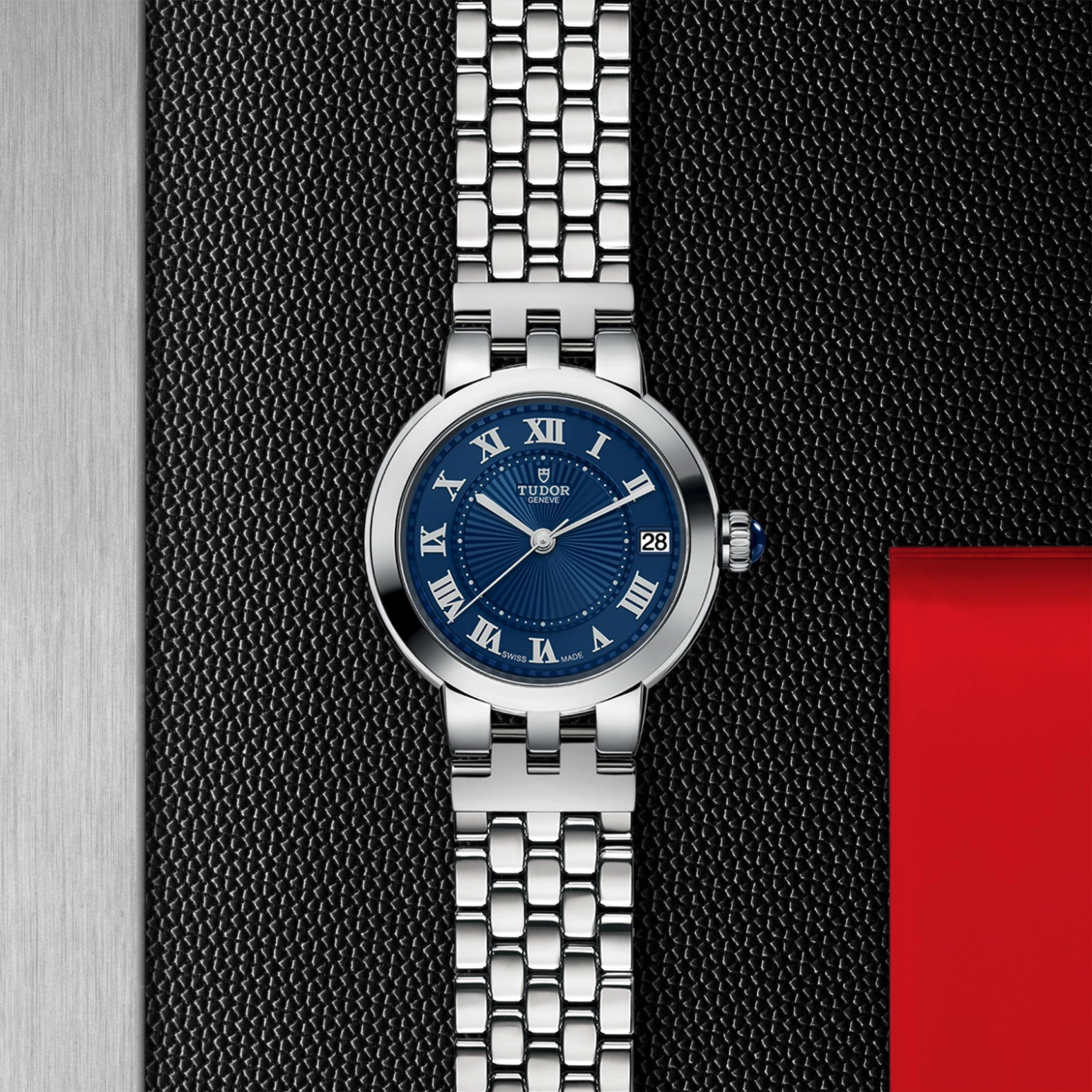 TUDOR玫瑰系列Clair de Rose磨光钢表壳，直径34毫米 - M35800-0009 at Cortina Watch Singapore