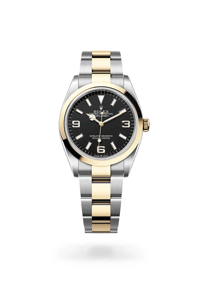 Rolex Explorer in Yellow Rolesor - combination of Oystersteel and yellow gold, M124273-0001 - Cortina Watch Singapore