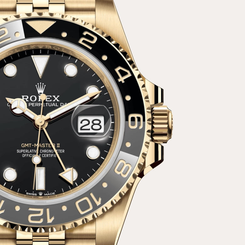 Rolex GMT-Master II in 18 ct yellow gold, M126718GRNR-0001 - Cortina Watch Singapore