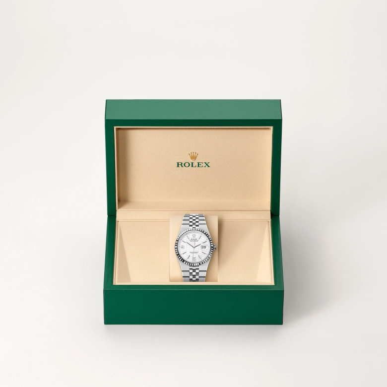 Rolex Land-Dweller in White Rolesor - combination of Oystersteel and white gold, M127234-0001 - Cortina Watch Singapore