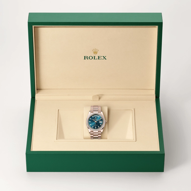 Rolex Day-Date in 18 ct Everose gold, M128395TBR-0032 - Cortina Watch Singapore