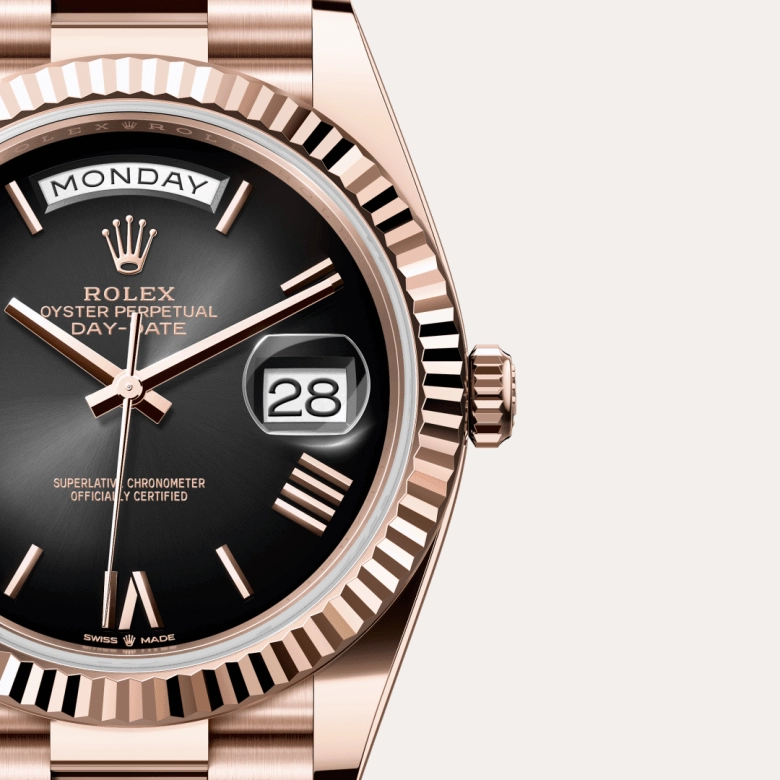 Rolex Day-Date in 18 ct Everose gold, M228235-0055 - Cortina Watch Singapore